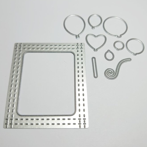 Die cut metallique cadre , ballon et coeur forme pour toutes machines de decoupe perforatrice pochoir 