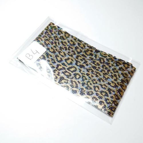 Foil fourrure léopard paillette holographique  (refb4) idéal pour nail art ou scrapbooking, ongle manucure gel loisir créatif  