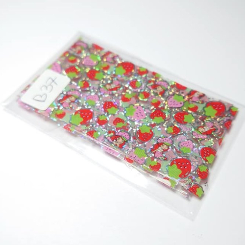 Foil fraise holographique (refb37) idéal pour nail art ou scrapbooking, ongle manucure gel loisir créatif  