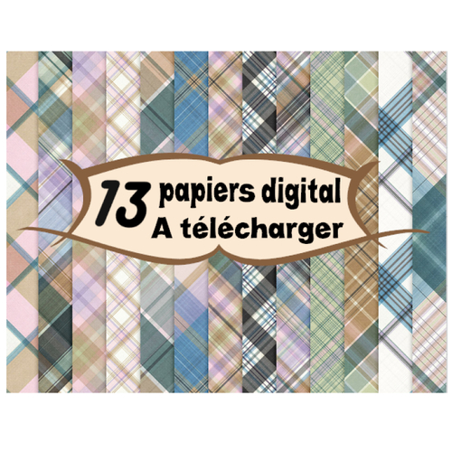 13 images page papier digital numérique à télécharger (plaidr2) 300 dpi pour scrap, origami,bijou cabochon