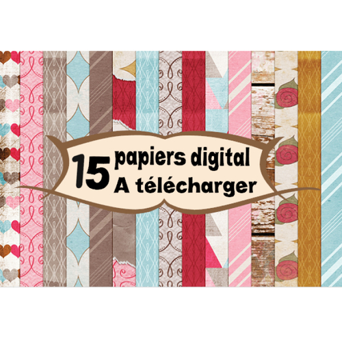 15 images page papier digital numérique à télécharger (mygirl1) 300 dpi scrap, origami,bijou cabochon