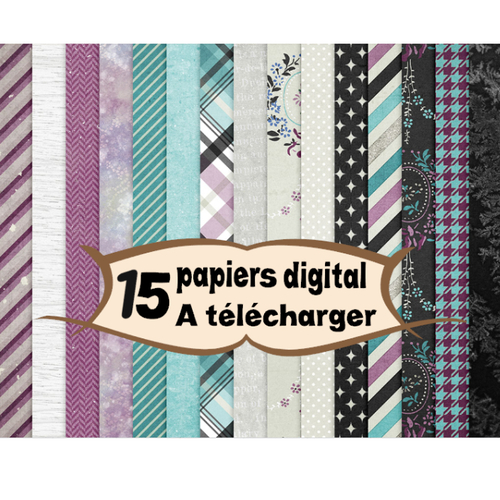 15 images page papier digital numérique à télécharger (automne élégant 1) 300 dpi scrap, origami,bijou cabochon
