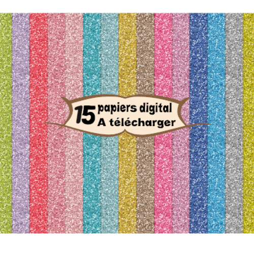 15 images page papier digital numérique à télécharger (pailletté1) glitter scrap, origami,bijou cabochon