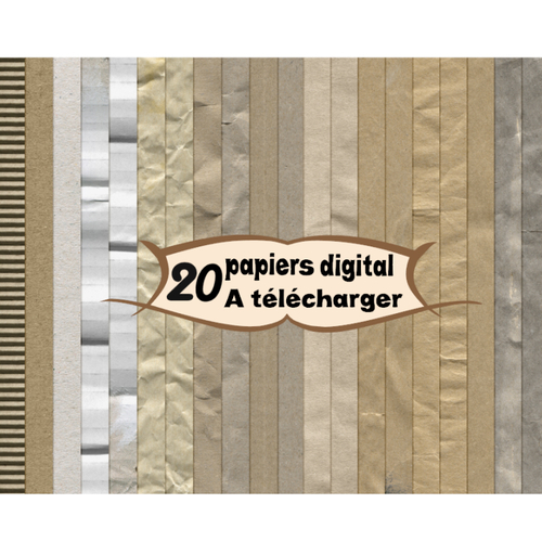 20 images page papier digital numérique à télécharger (effetkraft1) chiffonné arraché cartonné vintage... scrap,bijou cabochon