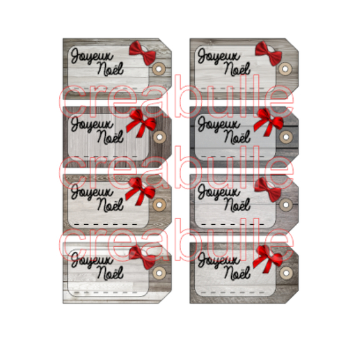 1 planche spécial tag noel (ref4) page étiquette cadeau papier