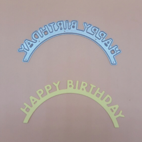 Die cut metallique happy birthday demi cercle pour toutes machines de decoupe perforatrice pochoir matrice