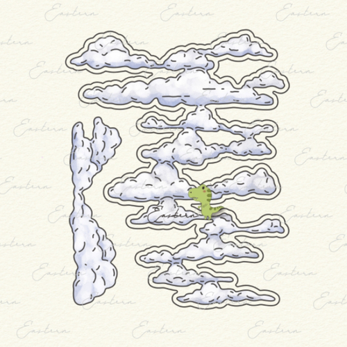Die cut metallique nuage pour toutes machines de decoupe perforatrice pochoir matrice