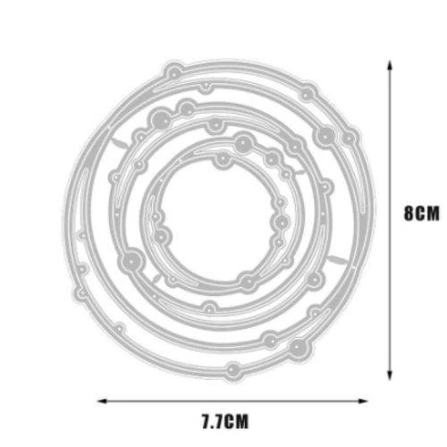 Die cut metallique cercle cadre photo bulle par 3  pour toutes machines de decoupe perforatrice pochoir matrice