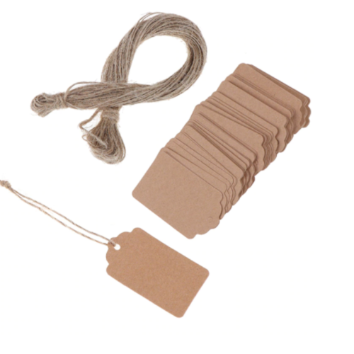 15 tag craft étiquette avec cordon pour cadeau noël anniversaire plaisir d'offrir effet vintage pour prénom ou petit mot