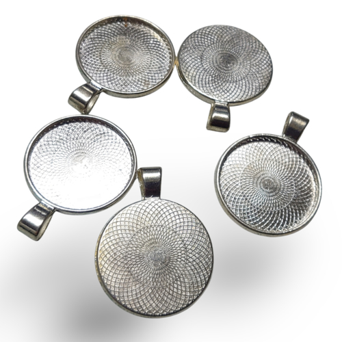 4 support pour cabochon (25mm) pour fimo, résine, verre...