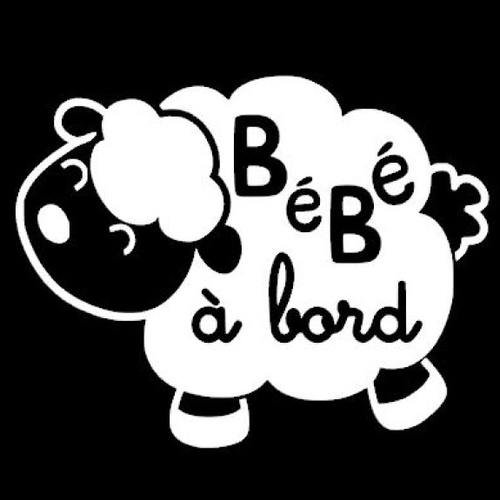Stickers voiture bébé à bord "mouton"