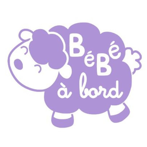 Stickers voiture bébé à bord "mouton"