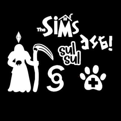 Lot de stickers les sims pour coller sur voiture, ordinateur, mur...