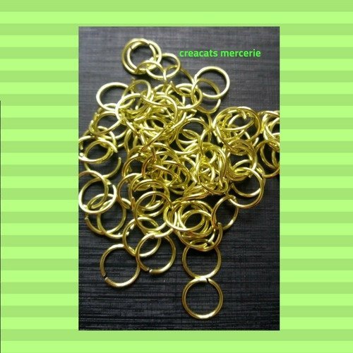 X 50 anneaux aluminium 6 ou 8 mm vert anis effet métallisé décoration chainmaille
