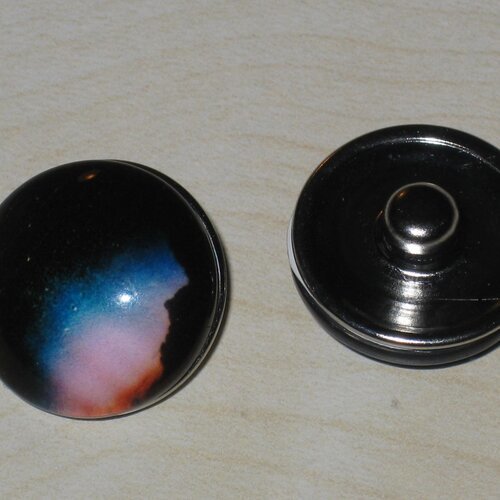 Pression pour bijoux chunk en verre galaxie nº10, 18mm 