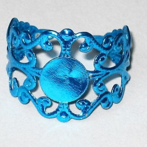 Un support de bague filigrane bleu réglable 2cm 