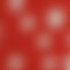 Coupon de tissus imprimé rouge étoiles blanche 55 x 45.5cm
