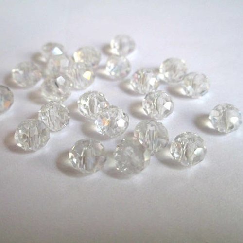 10 perles cristal rondelle  à facettes  6x5mm