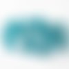 20 perles rondelle à facettes bleu émeraude irisé en verre 6x8mm