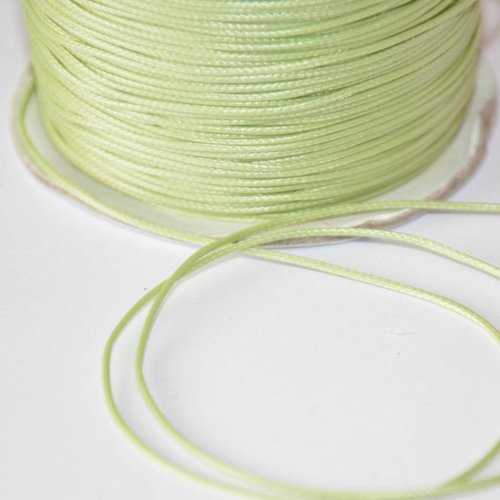 5m fil cordon polyester vert clair ciré 0.5mm