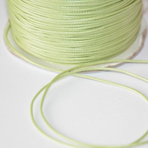 10m fil cordon polyester vert clair ciré 0.5mm