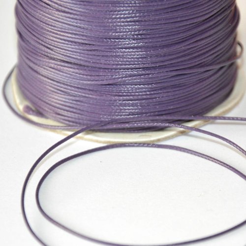 10m fil cordon polyester violet  foncé ciré 0.5mm