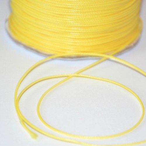 5m fil cordon polyester jaune ciré 0.5mm
