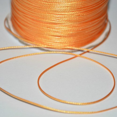 10m fil cordon polyester orange ciré 0.5mm
