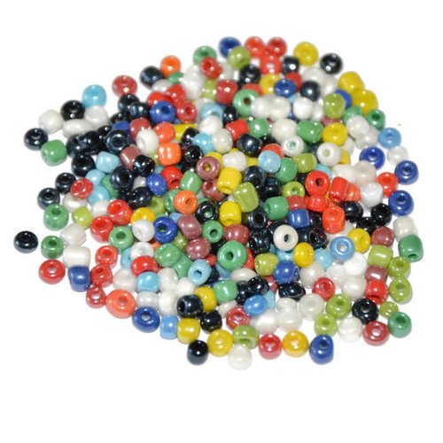 10gr perles de rocaille multicolore nacré en verre  3mm  (ref 80)