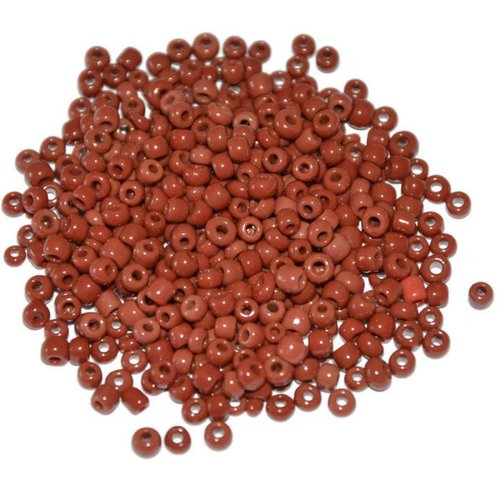 10gr perles de rocaille marron en verre  3mm  (ref 82)