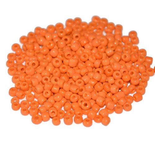 10gr perles de rocaille  orange en verre  3mm  (ref 83)