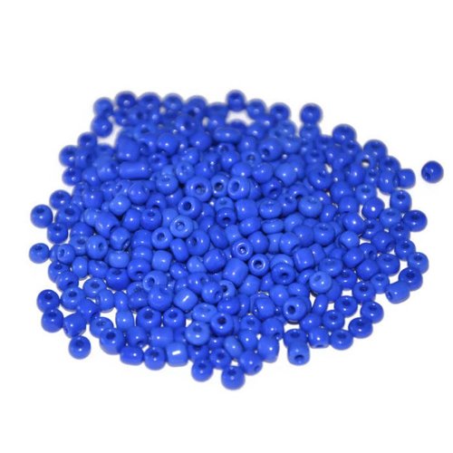 10gr perles de rocaille bleu foncé en verre  3mm  (ref 84)