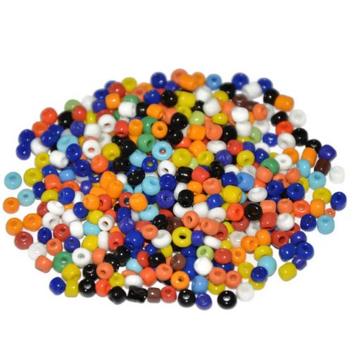 10gr perles de rocaille multicolore en verre  3mm  (ref 86)