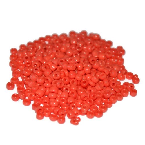10gr perles de rocaille rouge nacré en verre  3mm  (ref 93)