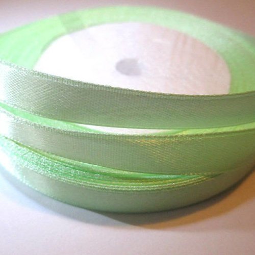 23m ruban satin 10mm en bobine couleur  vert pâle