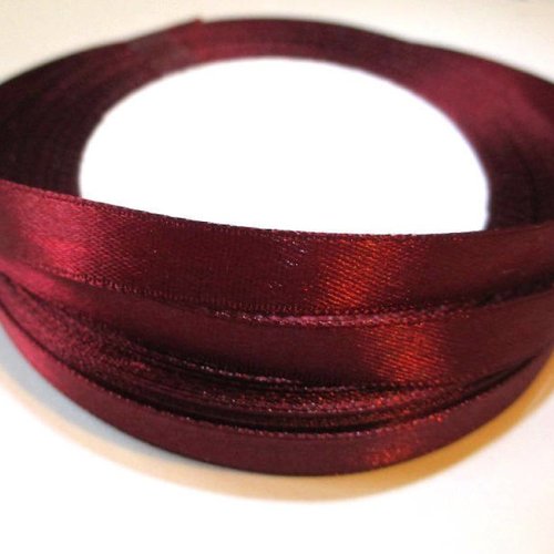 23m ruban satin 10mm en bobine couleur rouge bordeaux