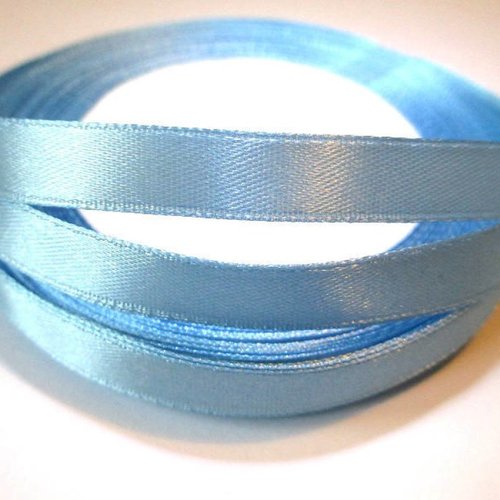 23m ruban satin 10mm en bobine couleur  bleu