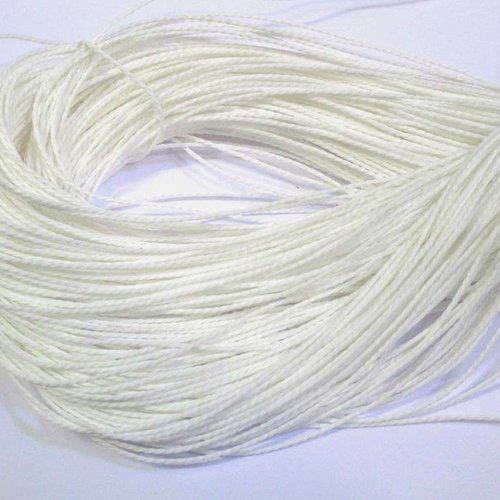 5m  fil cordon polyester blanc 1mm