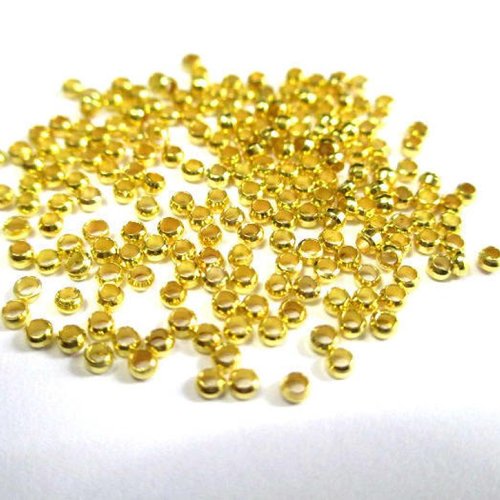 250 perles à écraser métal couleur doré 2mm
