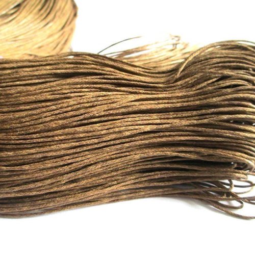 10 mètres fil coton ciré marron 1mm
