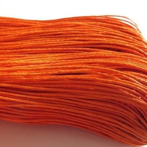 10 mètres fil coton ciré orange 1mm
