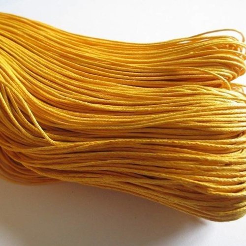 10 mètres fil coton ciré jaune 1mm