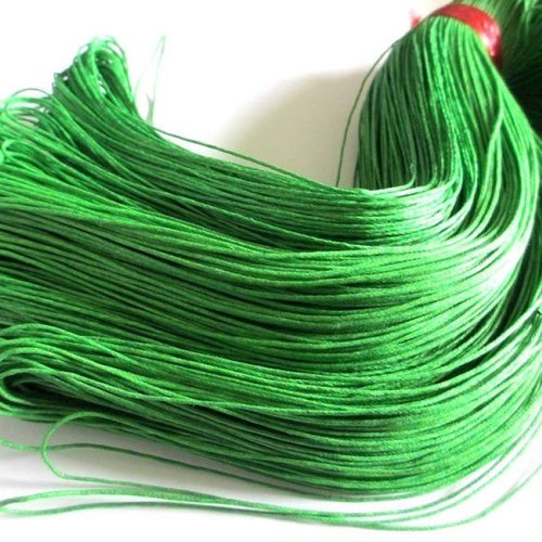 10 mètres fil coton ciré  vert 1mm