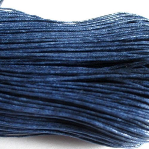 10 mètres fil coton ciré bleu foncé 1mm