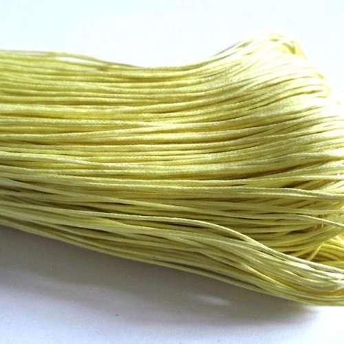 10 mètres fil coton ciré  jaune clair 1mm