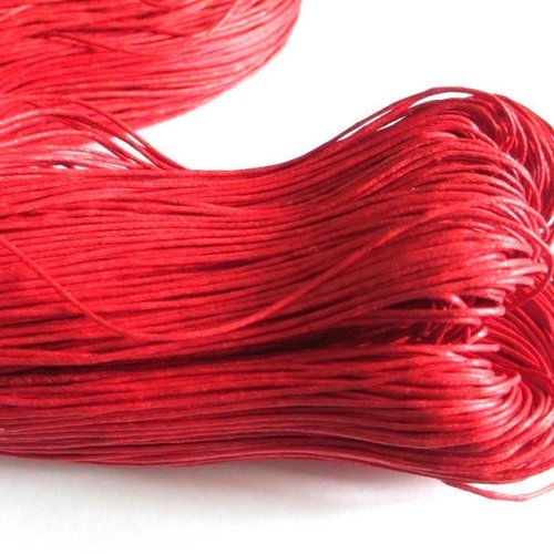 10 mètres fil coton ciré rouge 1mm