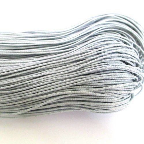 10 mètres fil coton ciré gris 1mm