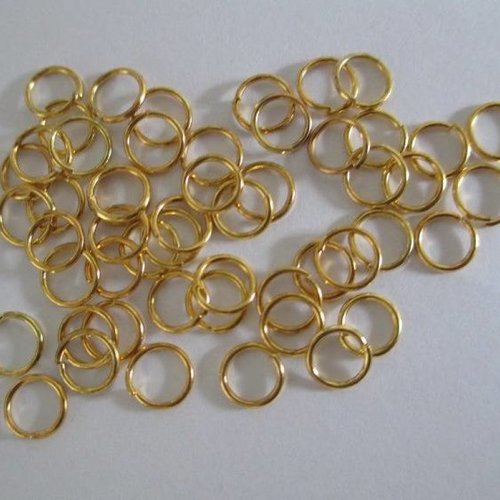 100 anneaux de jonction 6mm couleur doré
