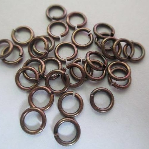 100 anneaux de jonction 6mm couleur cuivre