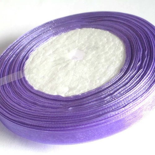 1 bobine ruban organza violet 10mm de 45m